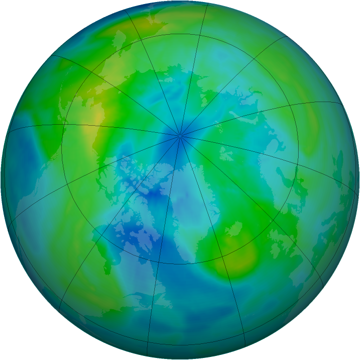 Arctic ozone map for 05 October 2014